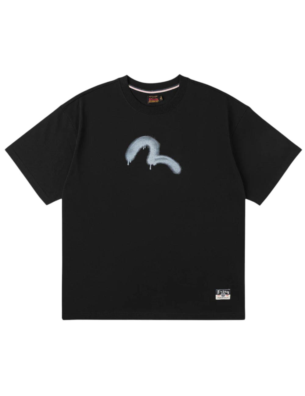 Evisu T-shirt nera graffiti