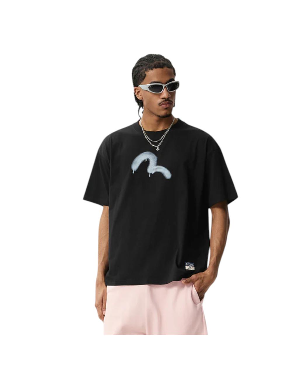 Evisu T-shirt nera graffiti