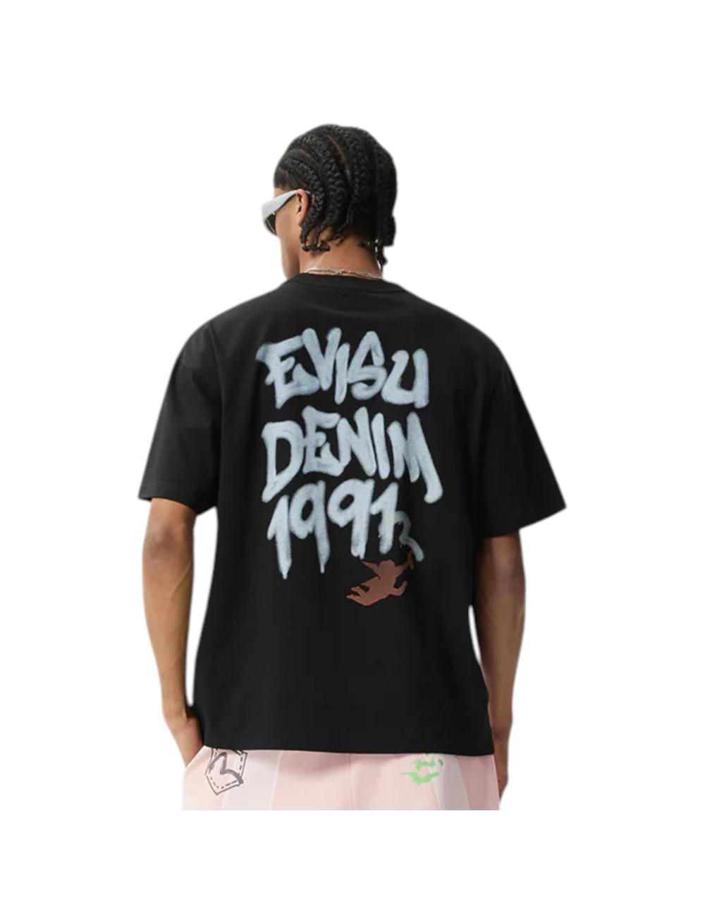 Evisu T-shirt nera graffiti
