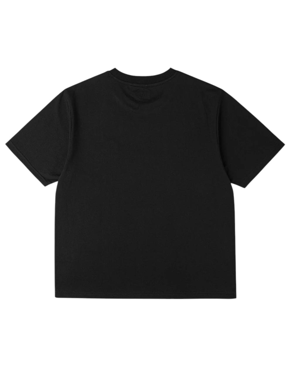 Evisu T-shirt nera logo cucito