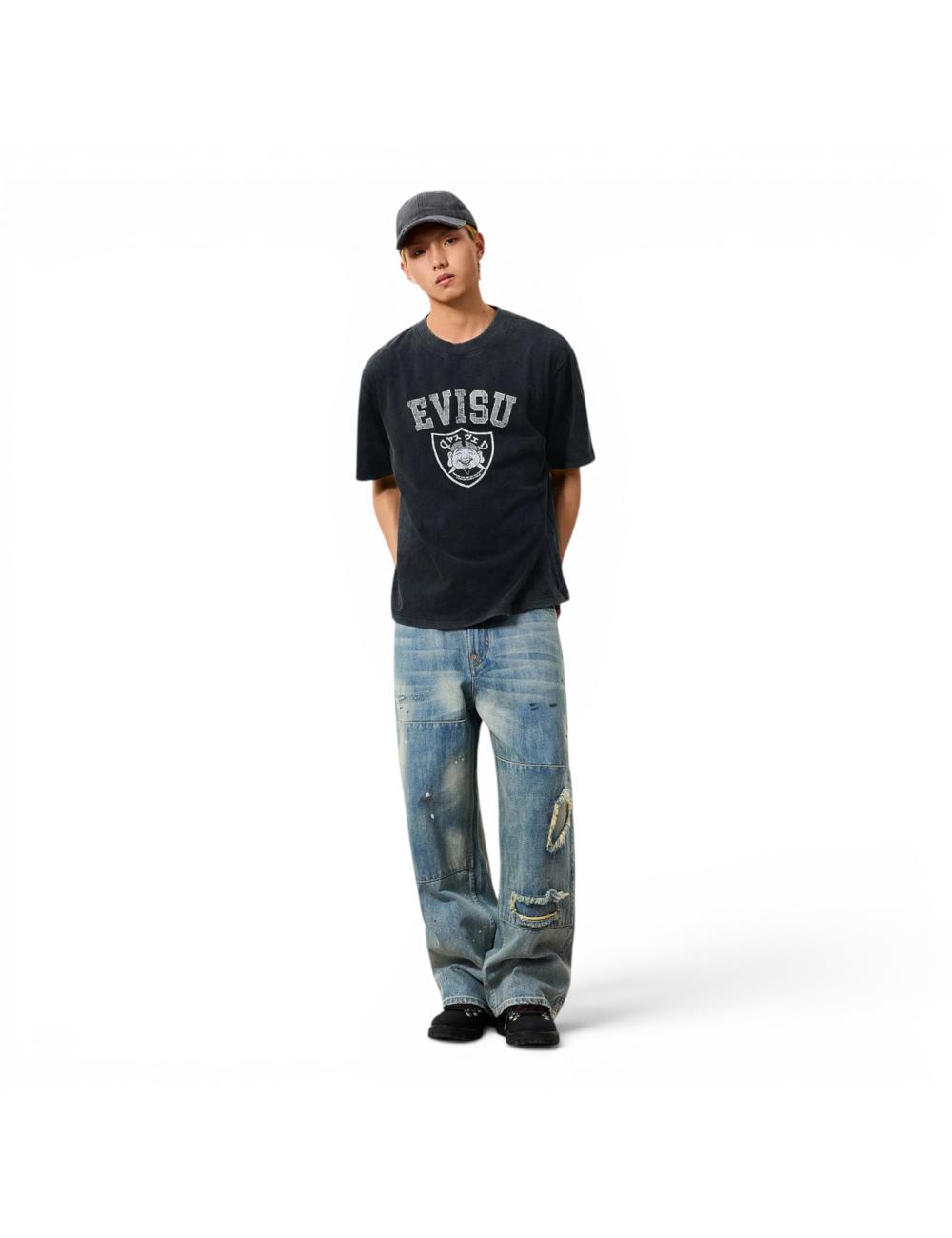 Evisu T-shirt nera raiders
