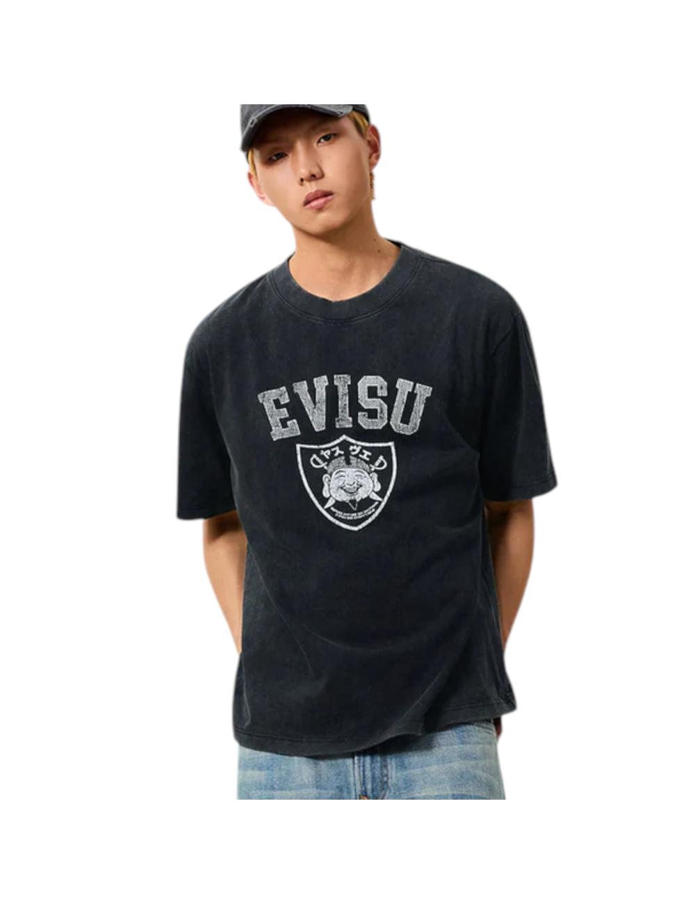 Evisu T-shirt nera raiders