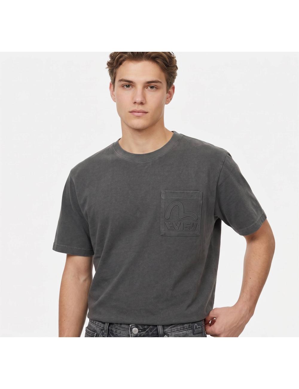 Evisu T-shirt nera con...