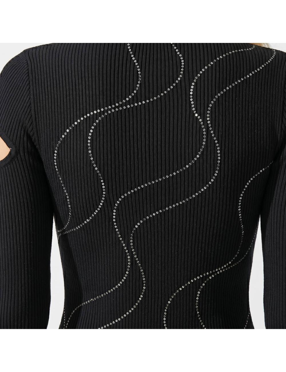 NoSecrets black knitted dress with stones
