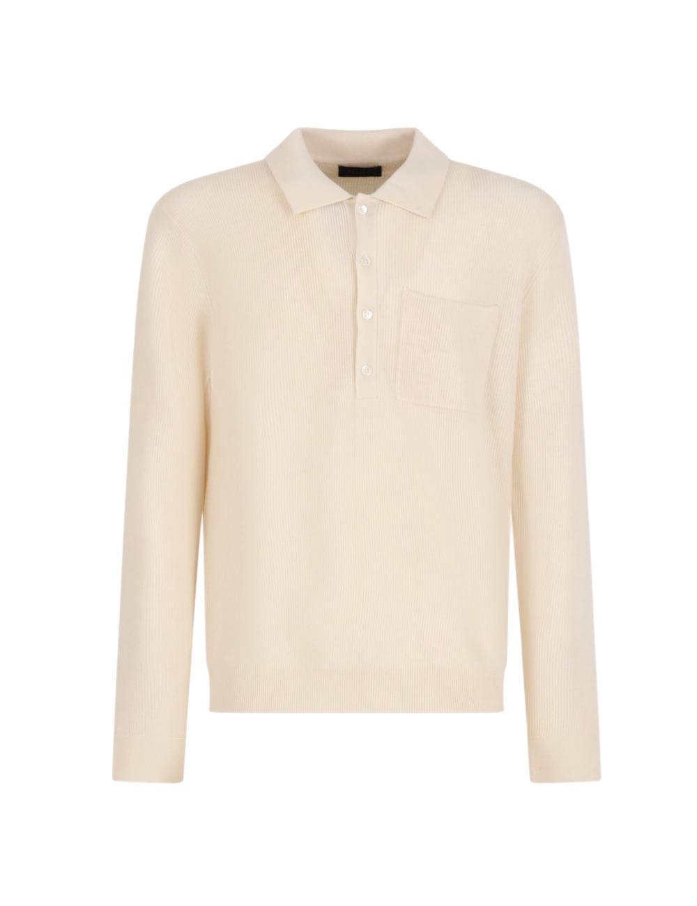 White wool polo shirt...