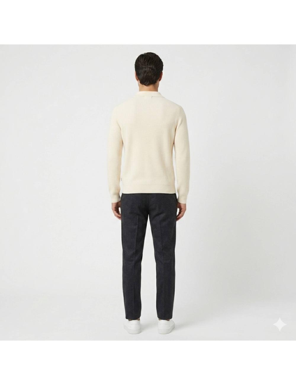 White wool polo shirt...