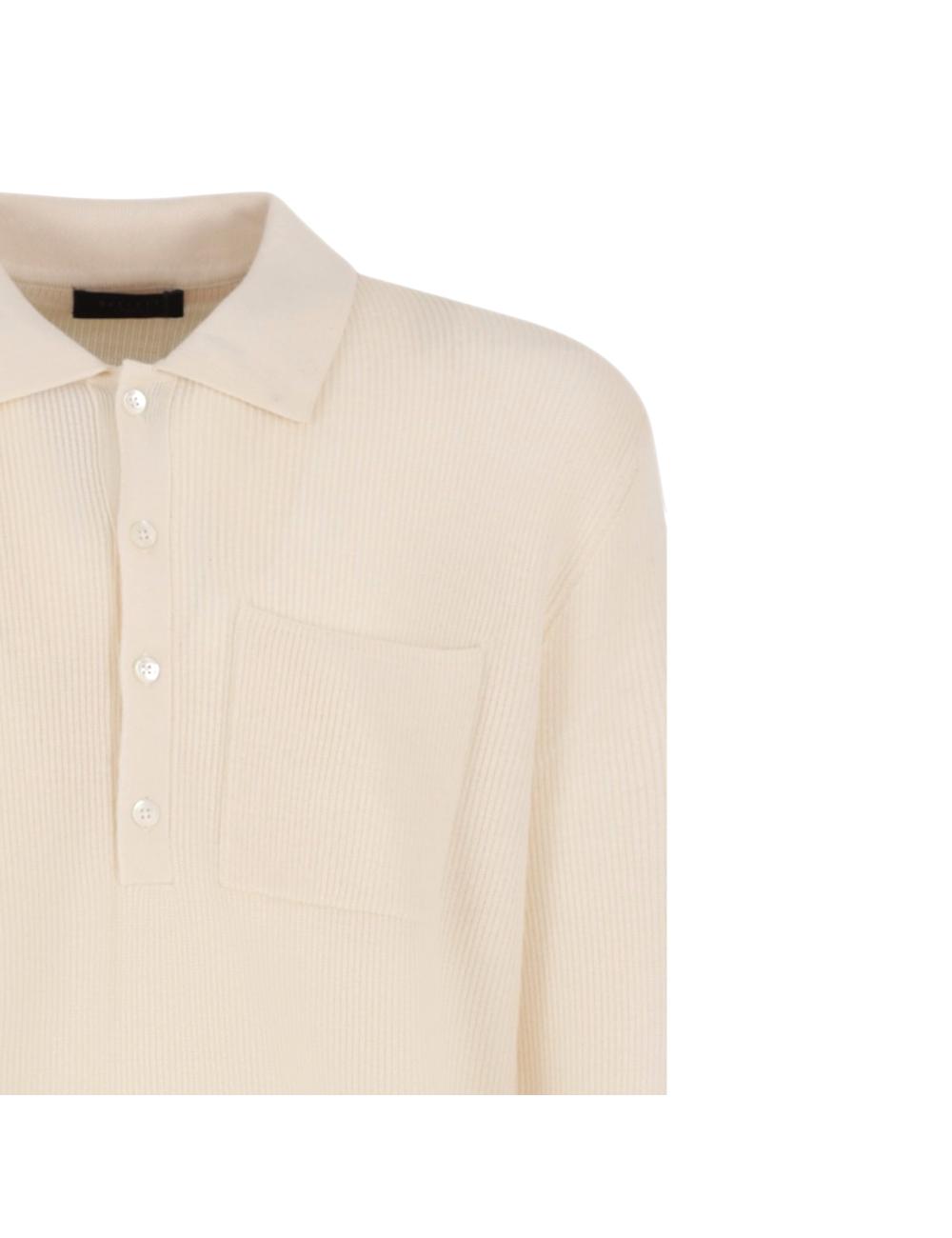 White wool polo shirt...