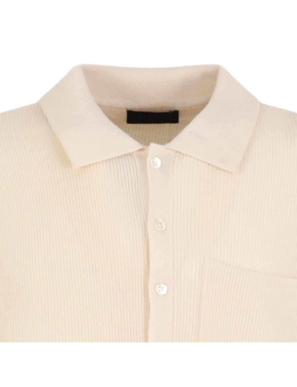 White wool polo shirt...