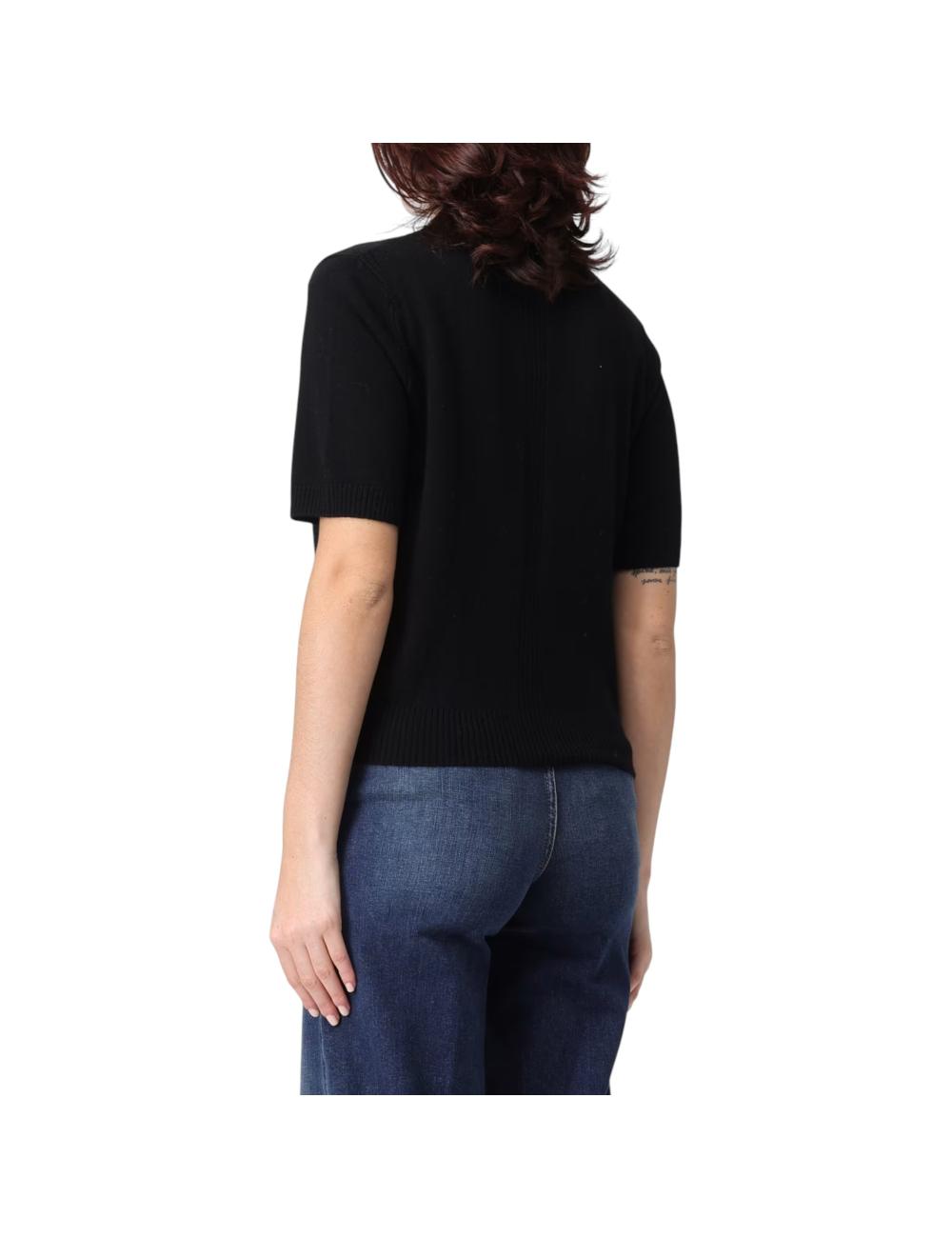 Pinko black cashmere polo shirt