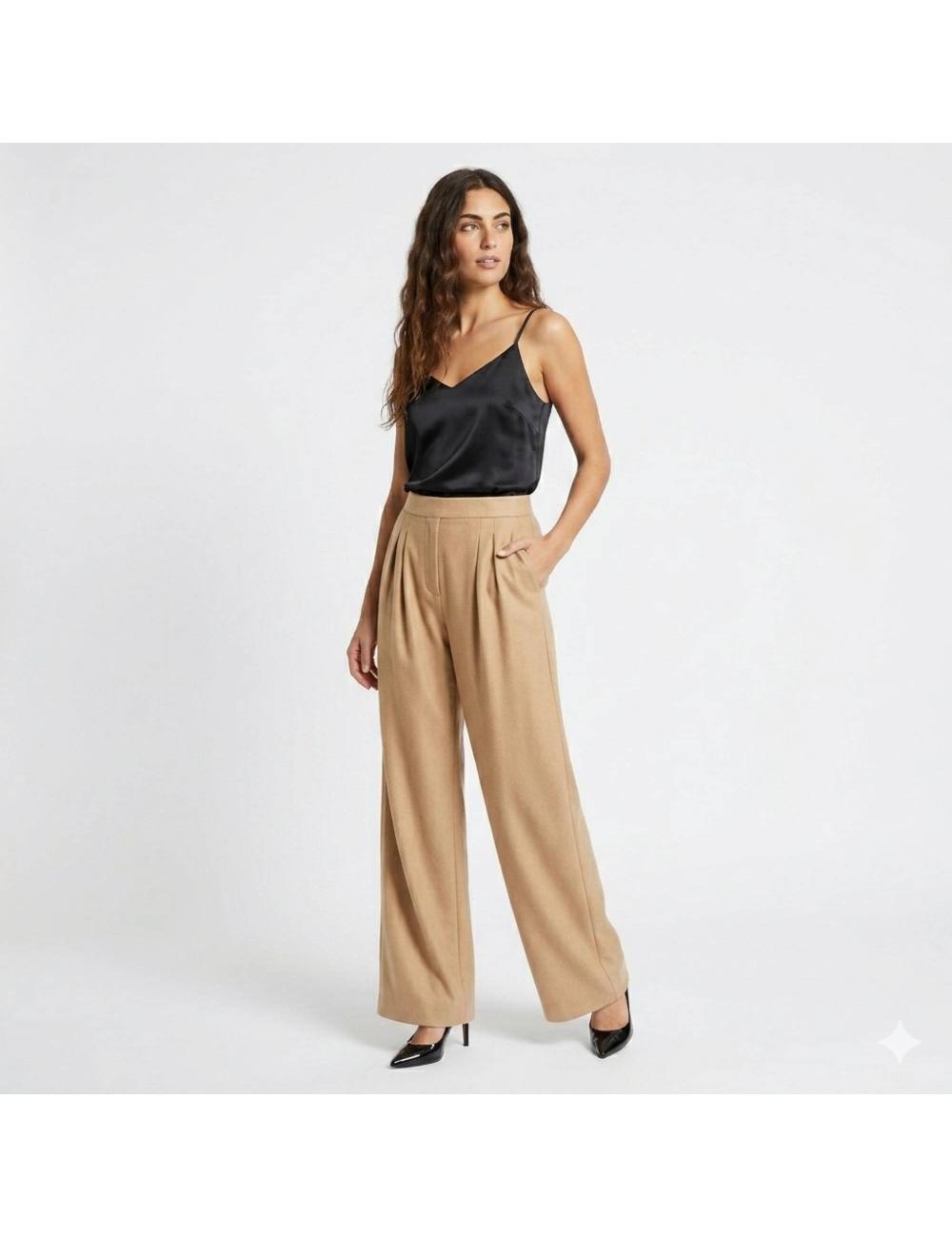 Pinko beige flannel trousers