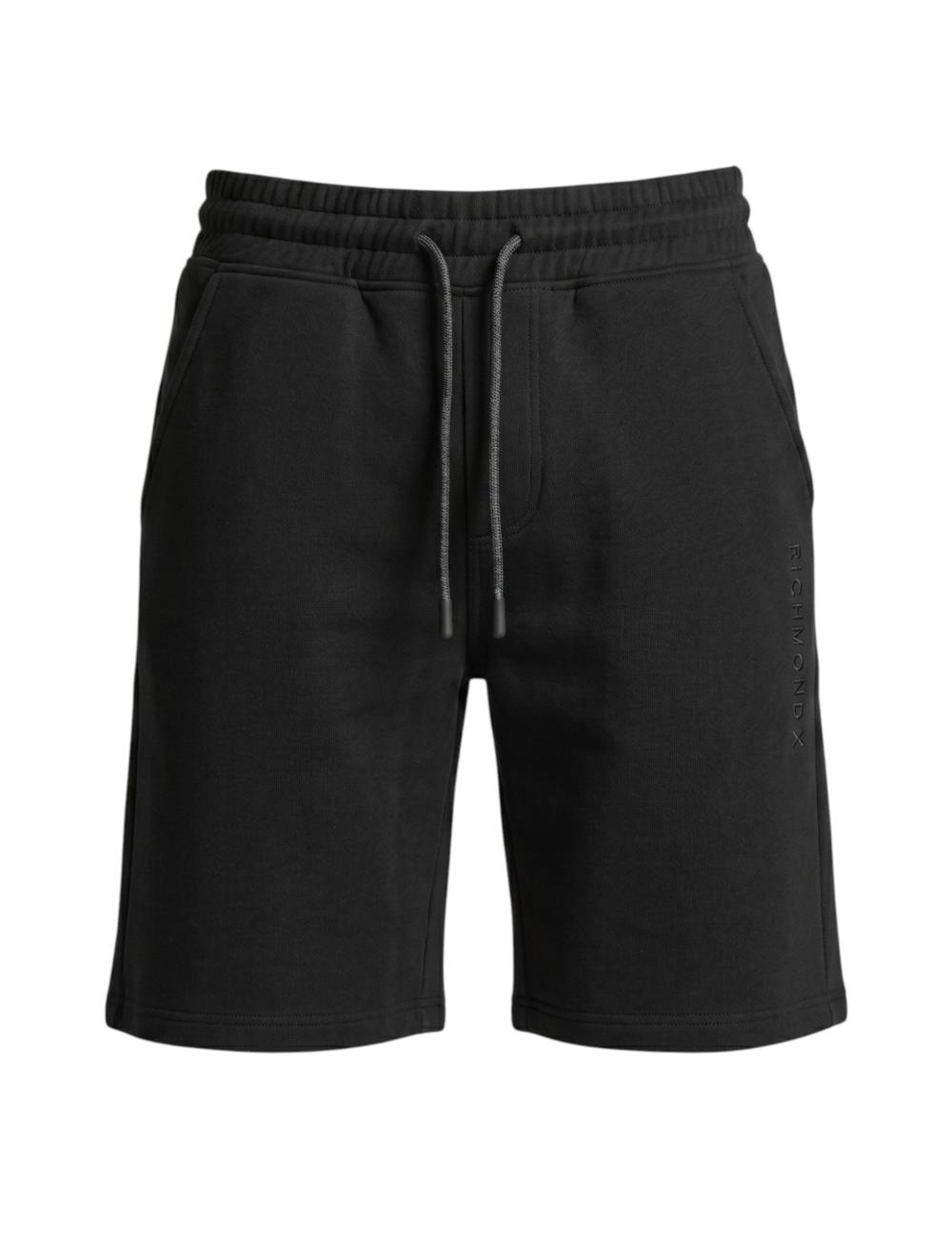 John Richmond black fleece Bermuda shorts
