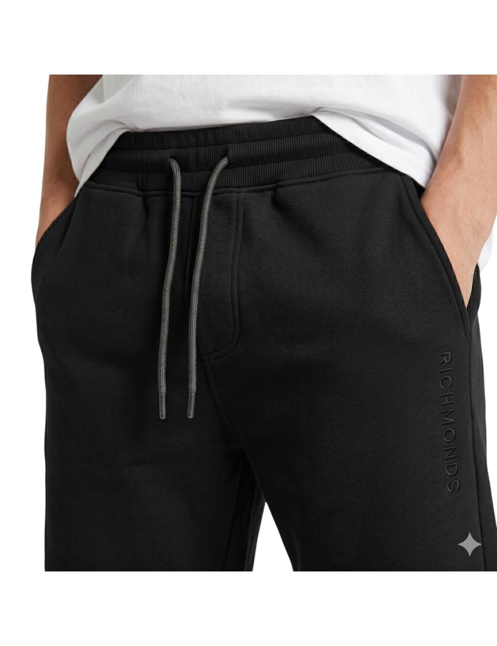 John Richmond black fleece Bermuda shorts