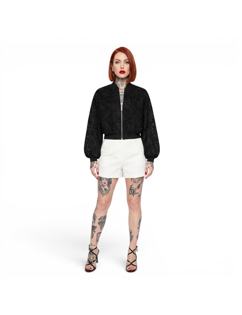 John Richmond black lace bomber jacket