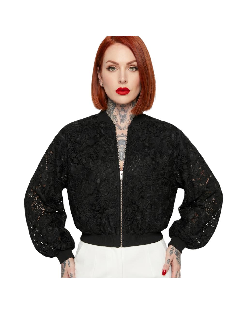 John Richmond black lace bomber jacket