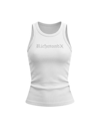 John Richmond white tank top with rhinestones