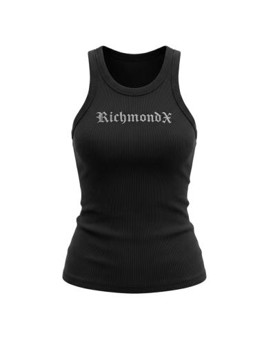 John Richmond black tank top with rhinestones