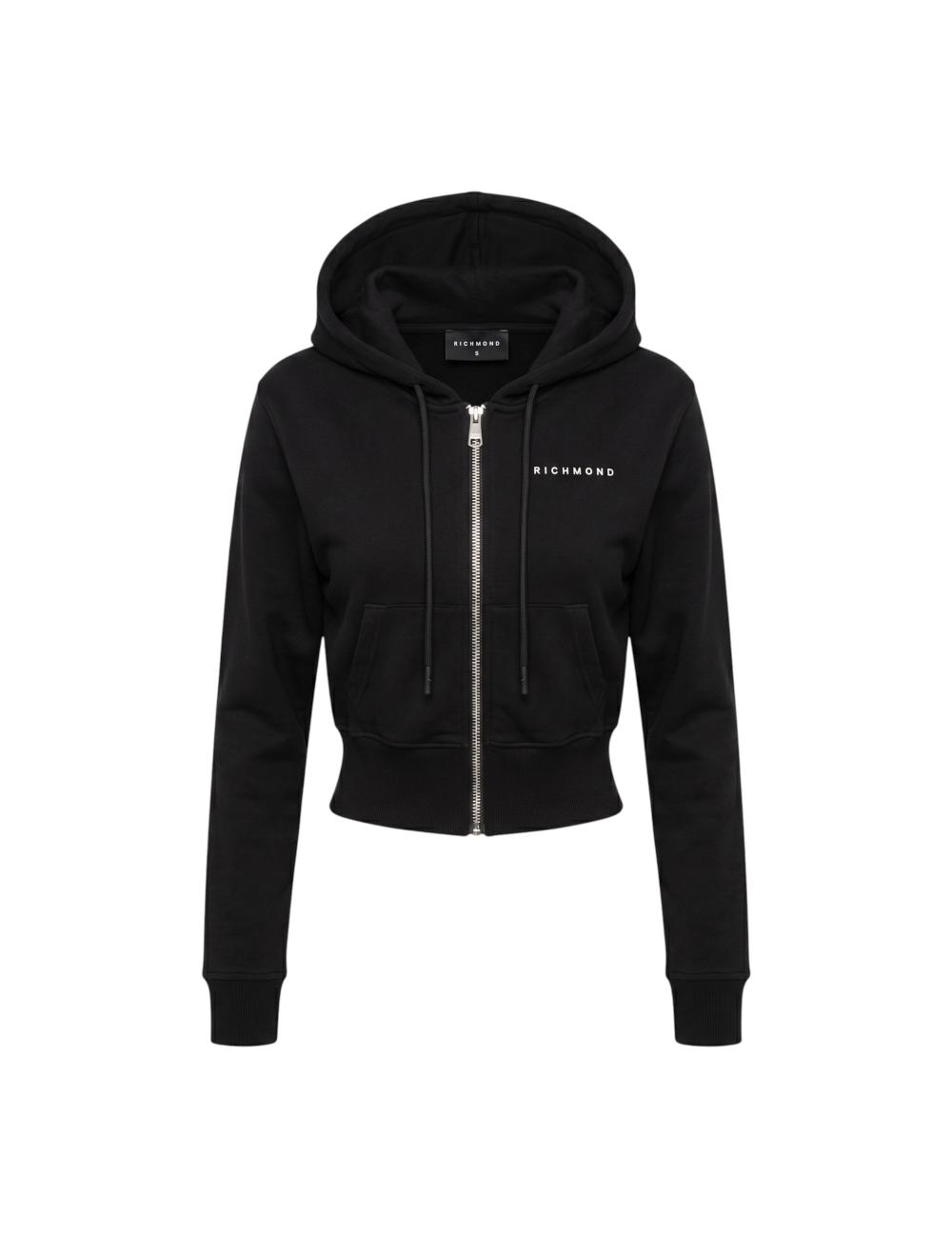 John Richmond cropped sweatshirt with hood and zipper