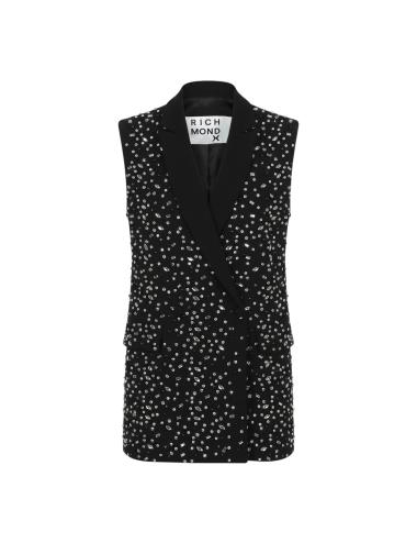 John Richmond black vest with rhinestones