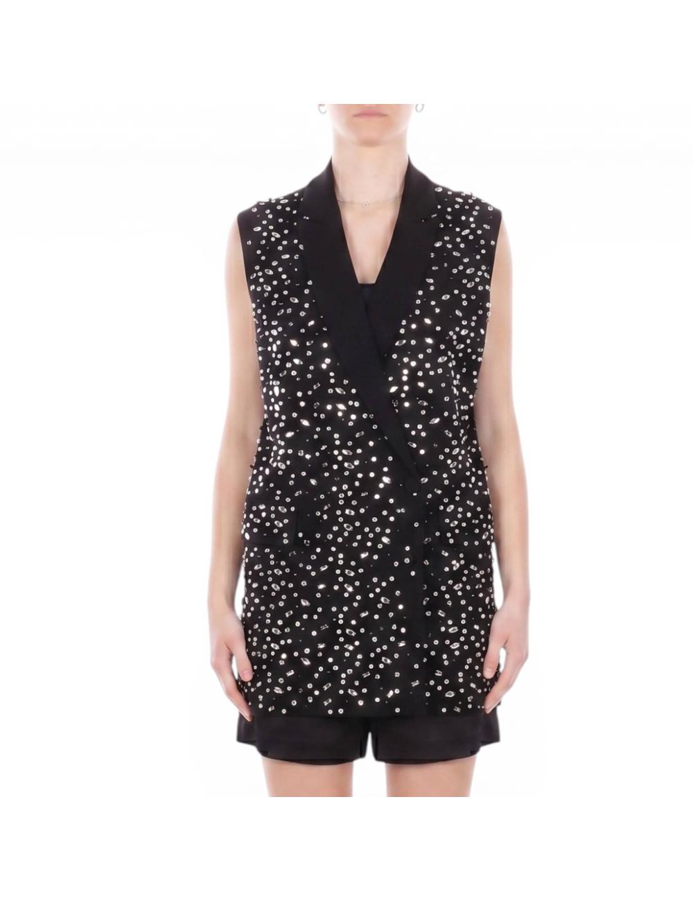 John Richmond black vest with rhinestones