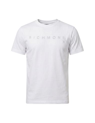John Richmond Men's white T-shirt with embossed logo
