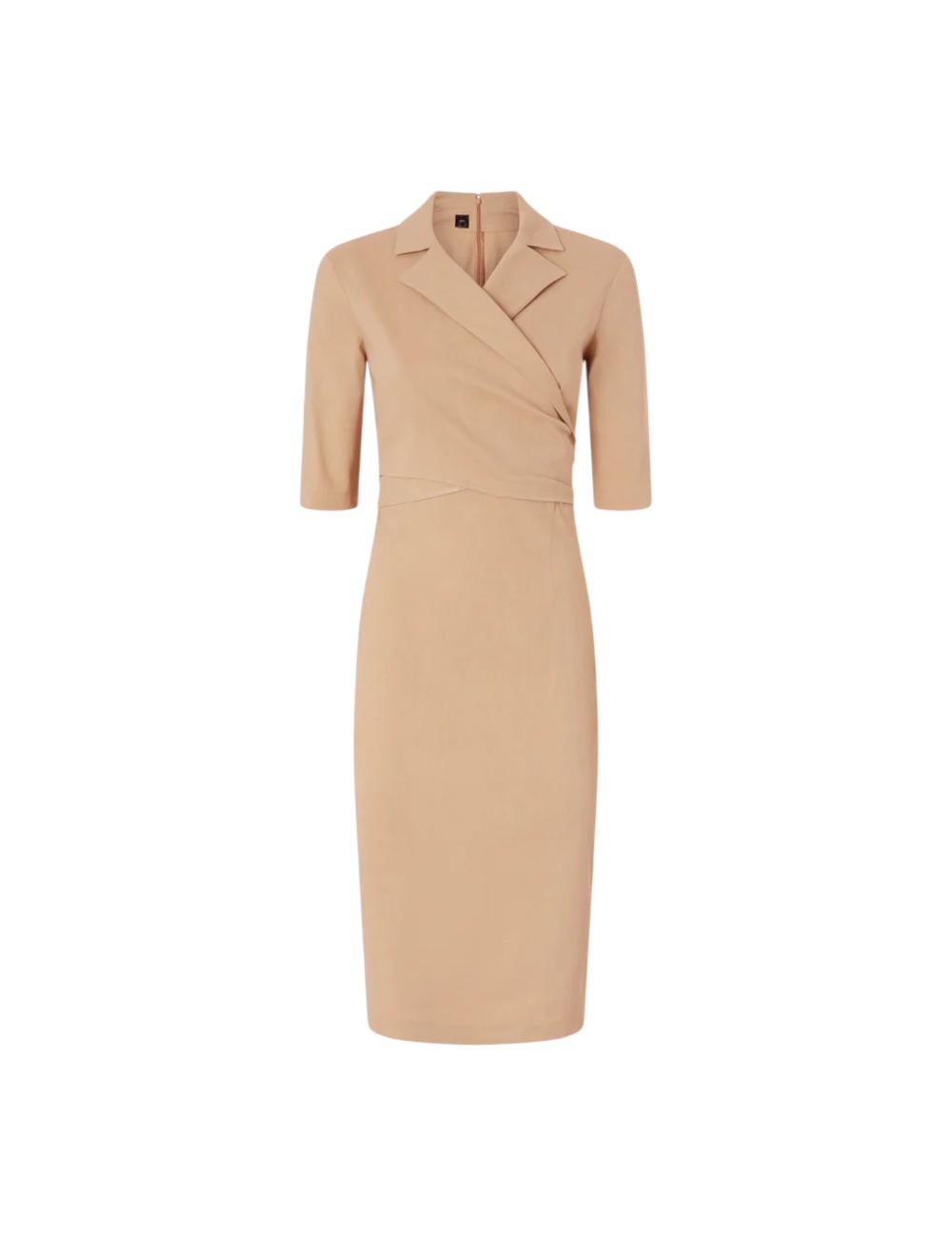 Pinko beige linen sheath dress