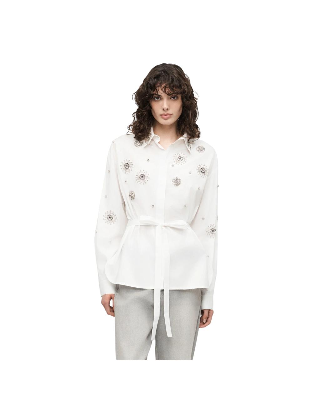Pinko camicia bianca con strass