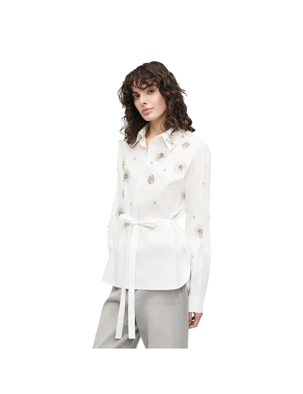 Pinko camicia bianca con strass