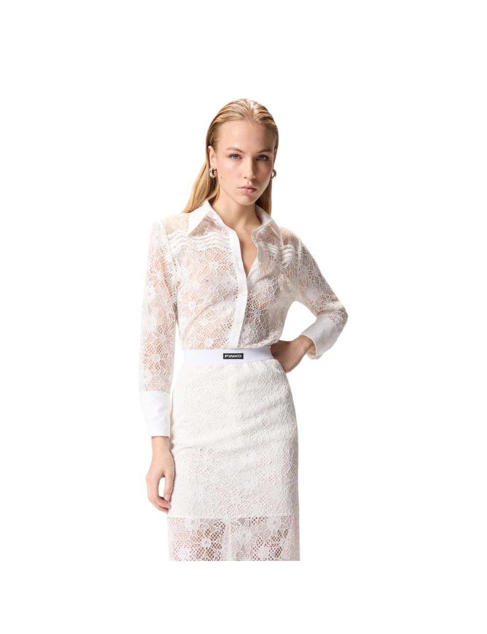 Pinko camicia bianca in pizzo