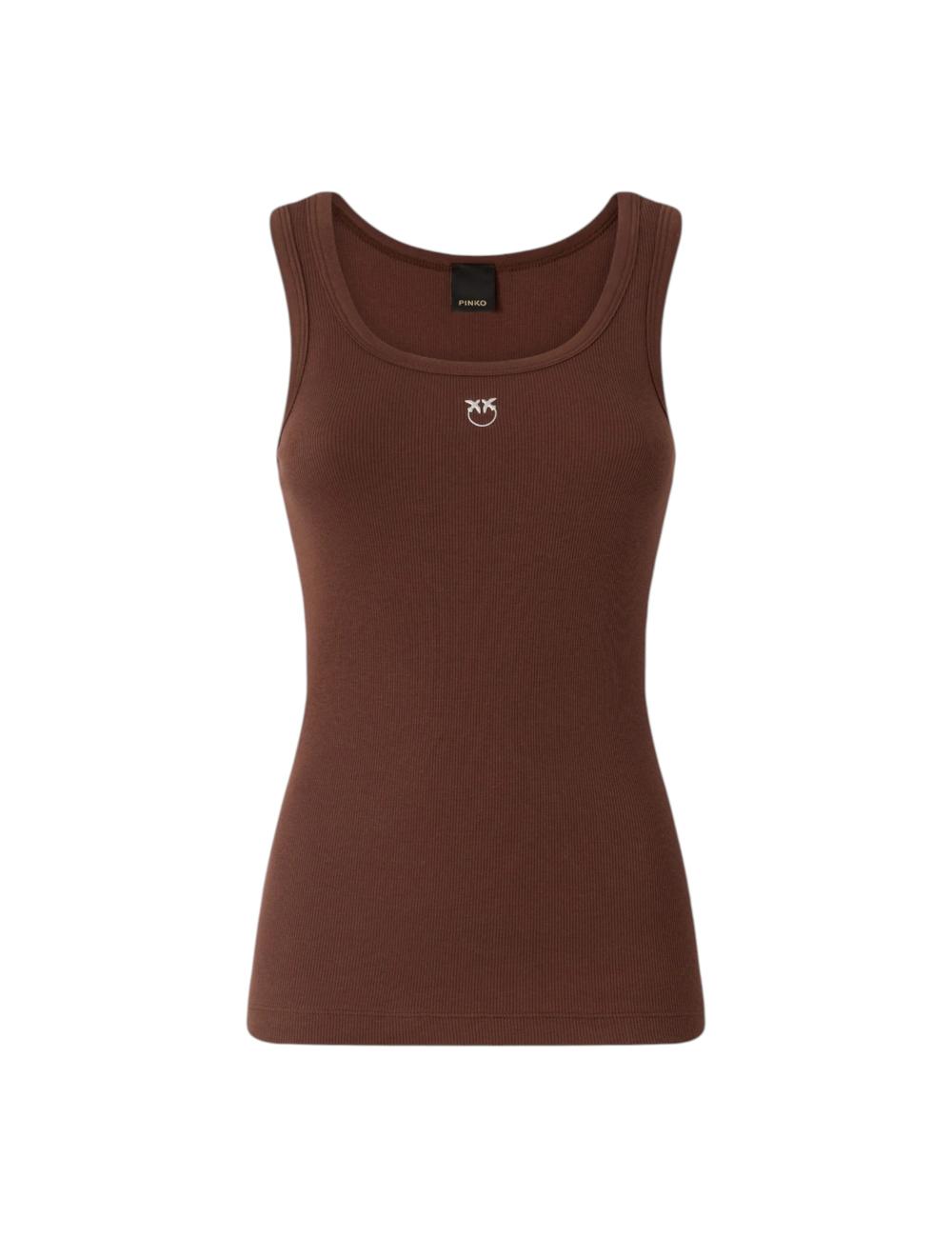Pinko ribbed tank top black
