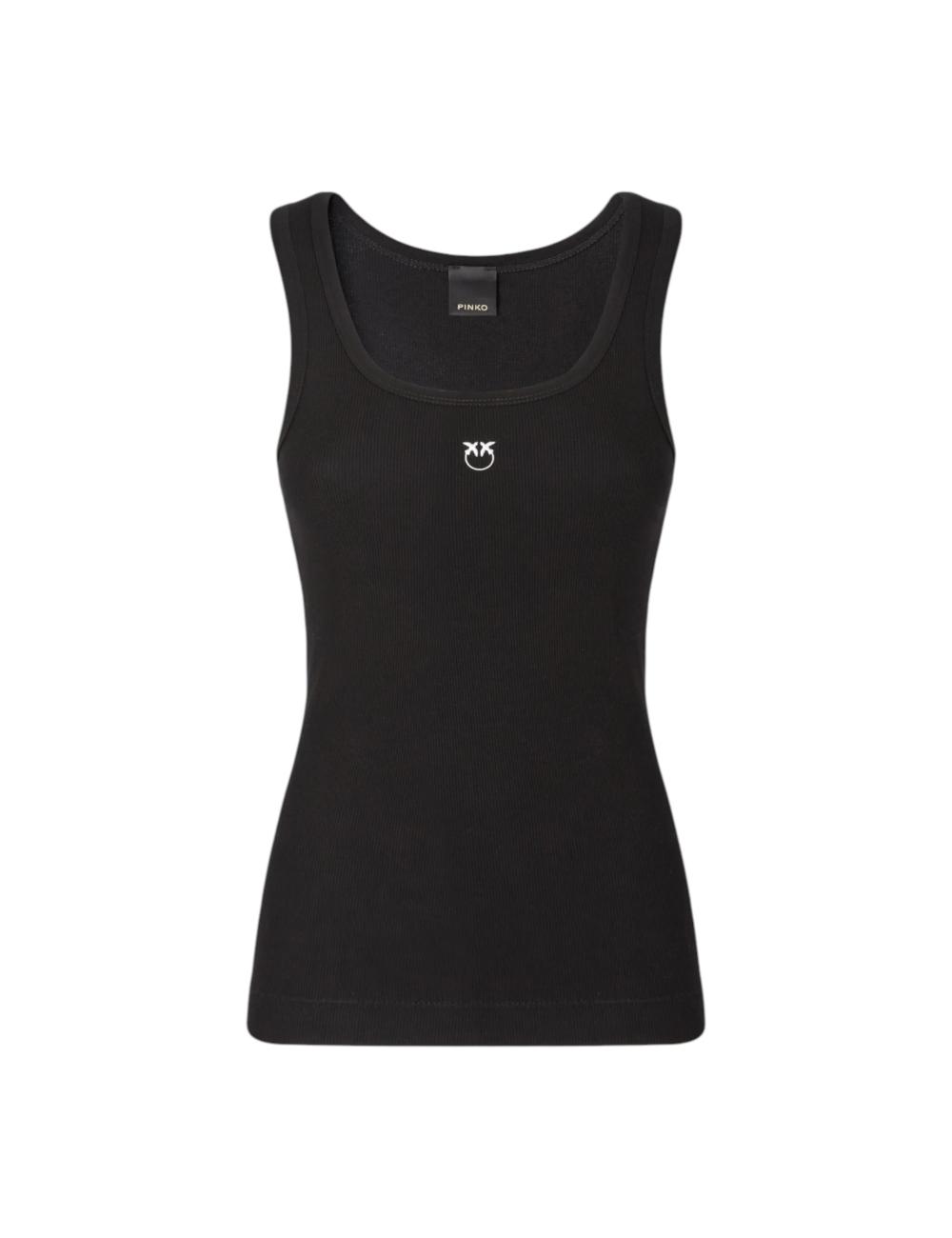 Pinko ribbed tank top black calculator