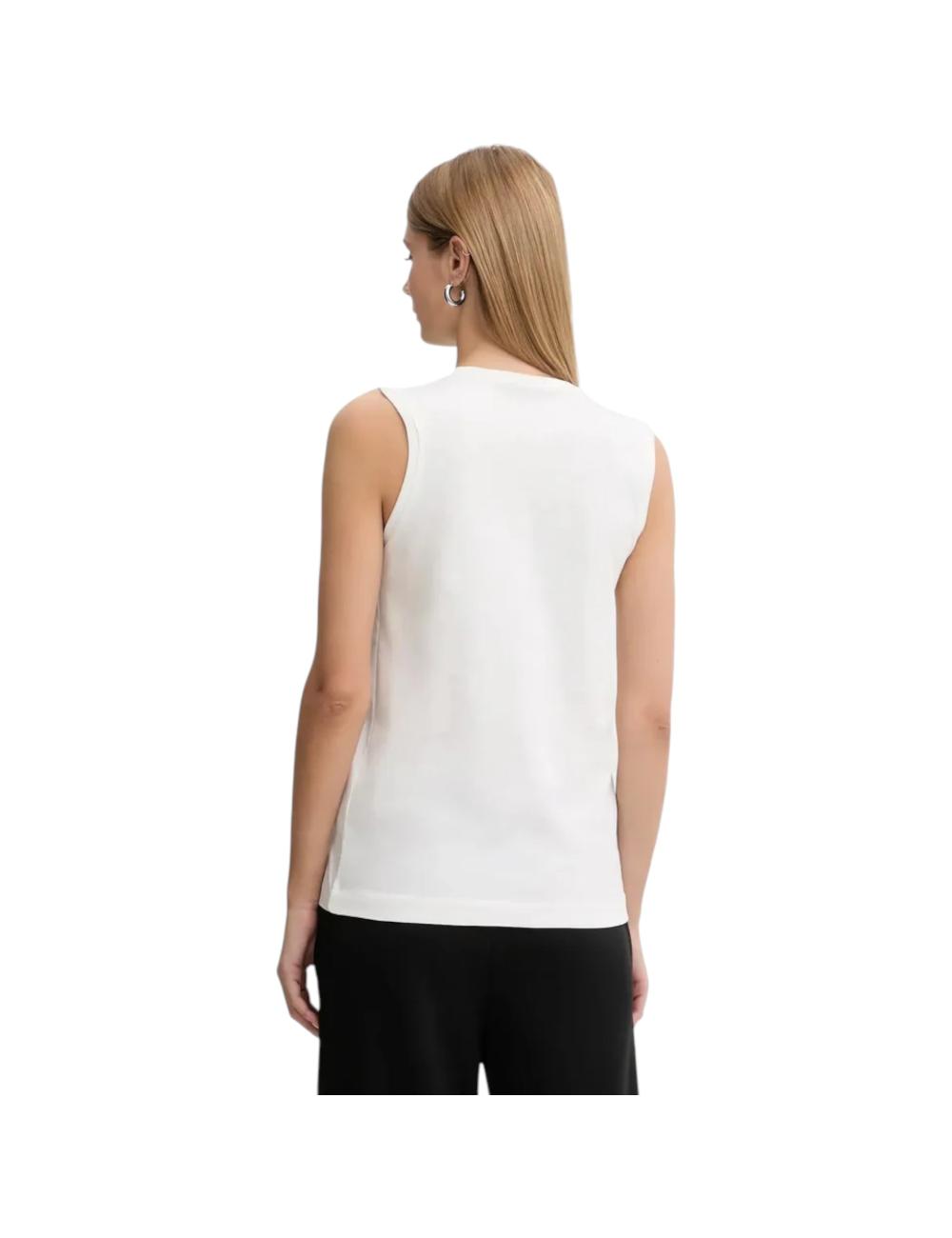Pinko maglia smanicata bianca con cuore