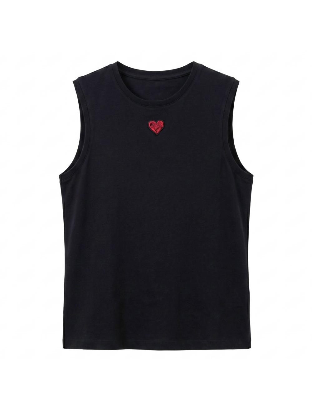 Pinko black tank top with heart
