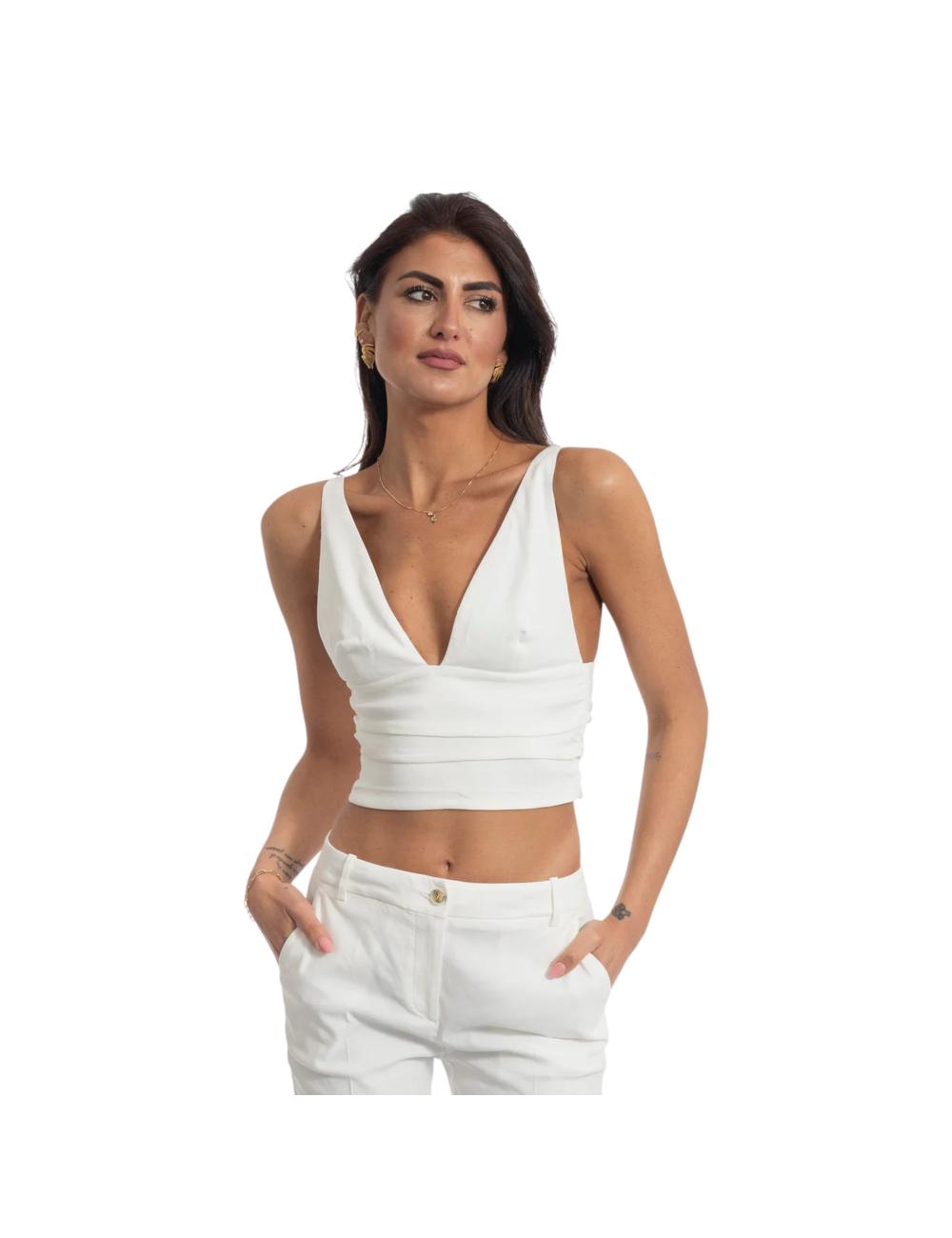 Pinko crop top bianco