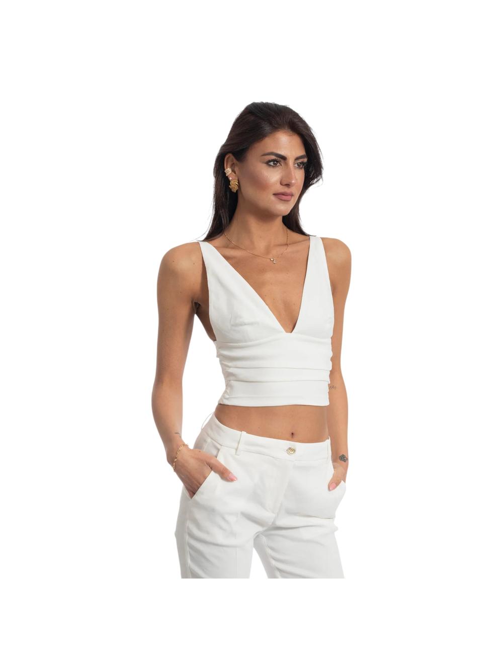 Pinko crop top bianco