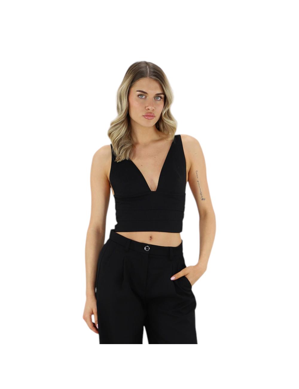 Pinko crop top nero