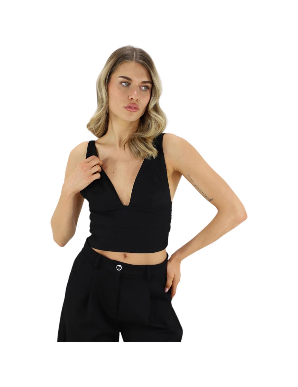 Pinko crop top nero