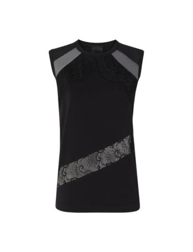Pinko black top with lace inserts