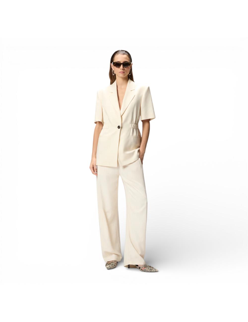 Pinko beige wide trousers with belt