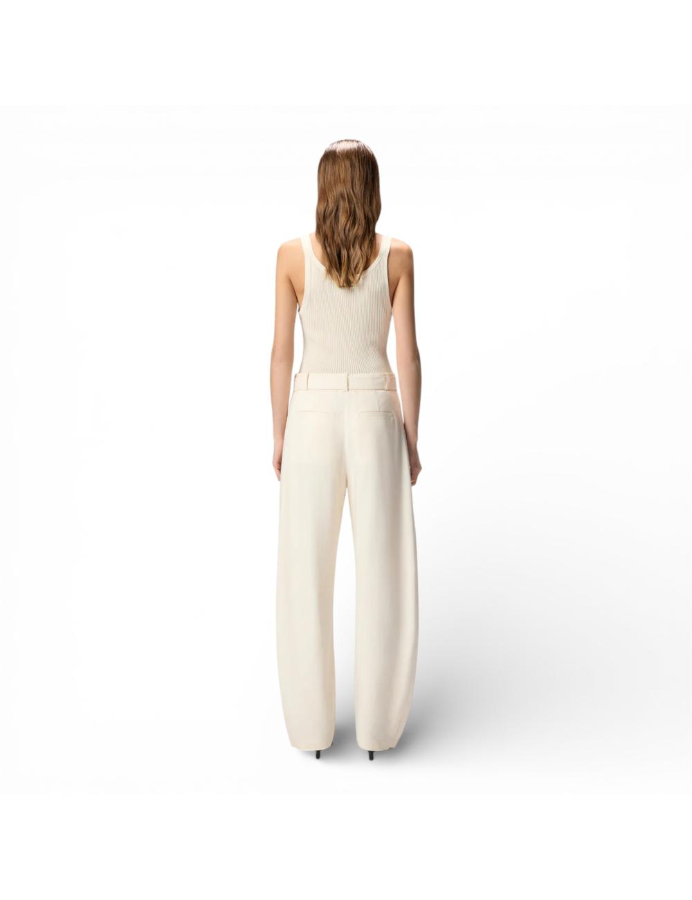 Pinko beige wide trousers with belt