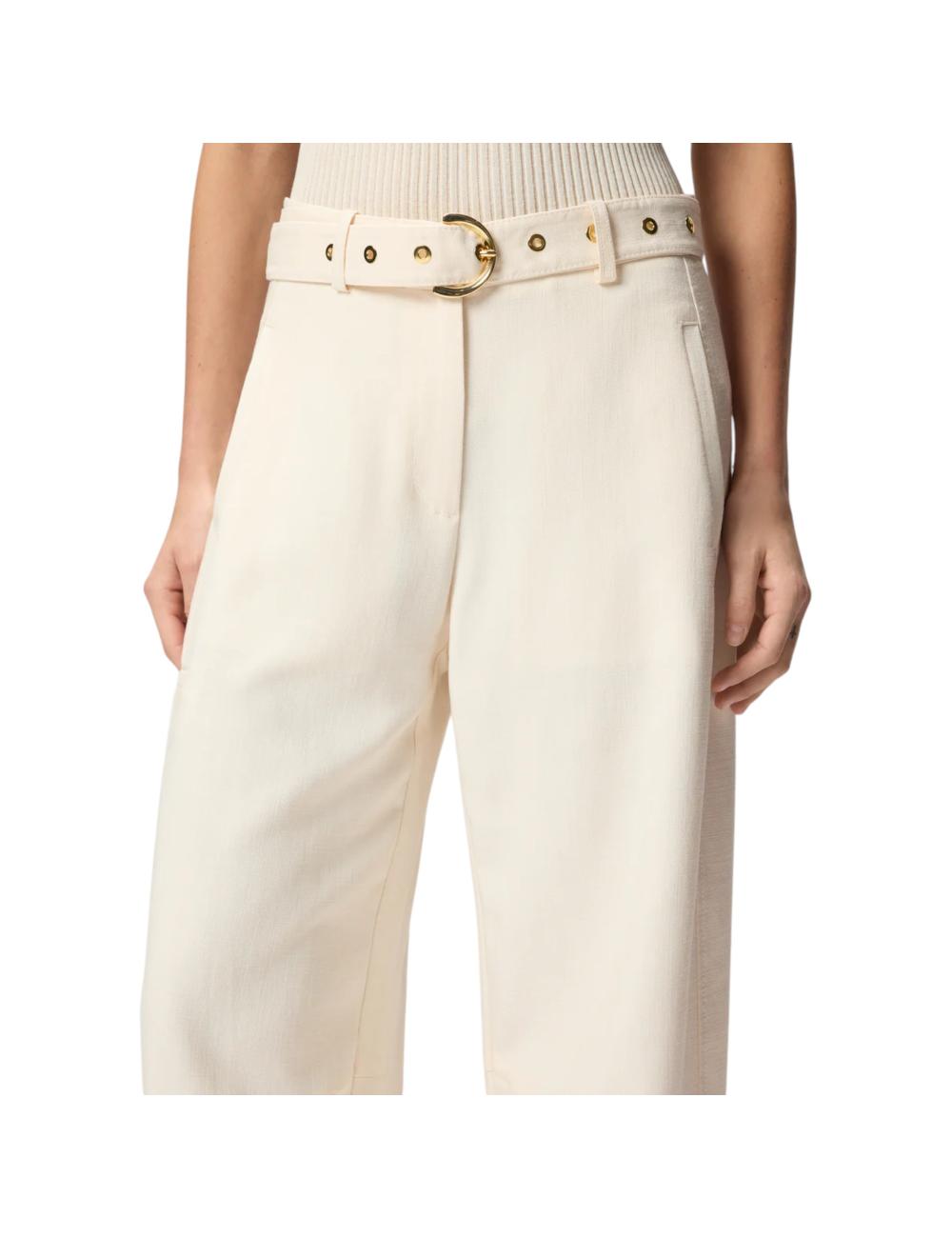Pinko beige wide trousers with belt
