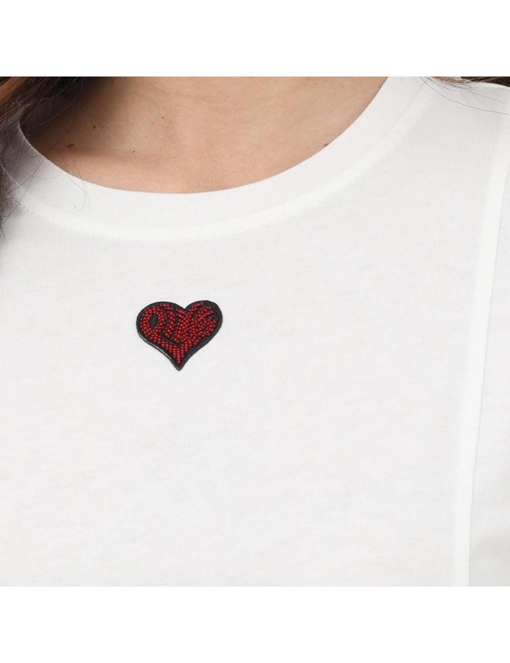 Pinko t-shirt bianca con cuore