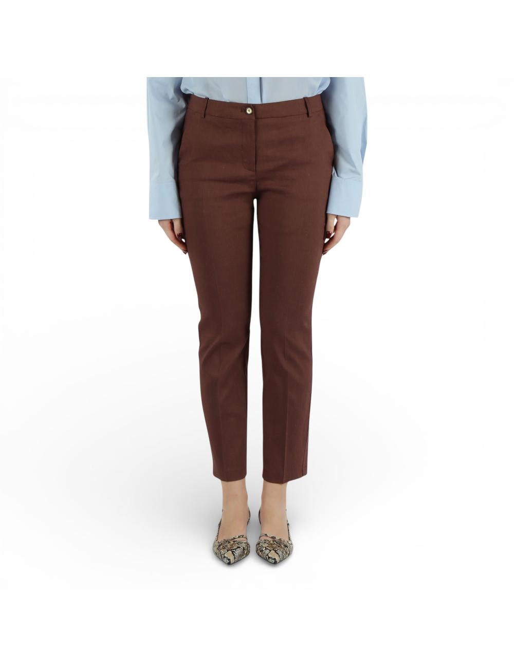 Pinko brown linen trousers