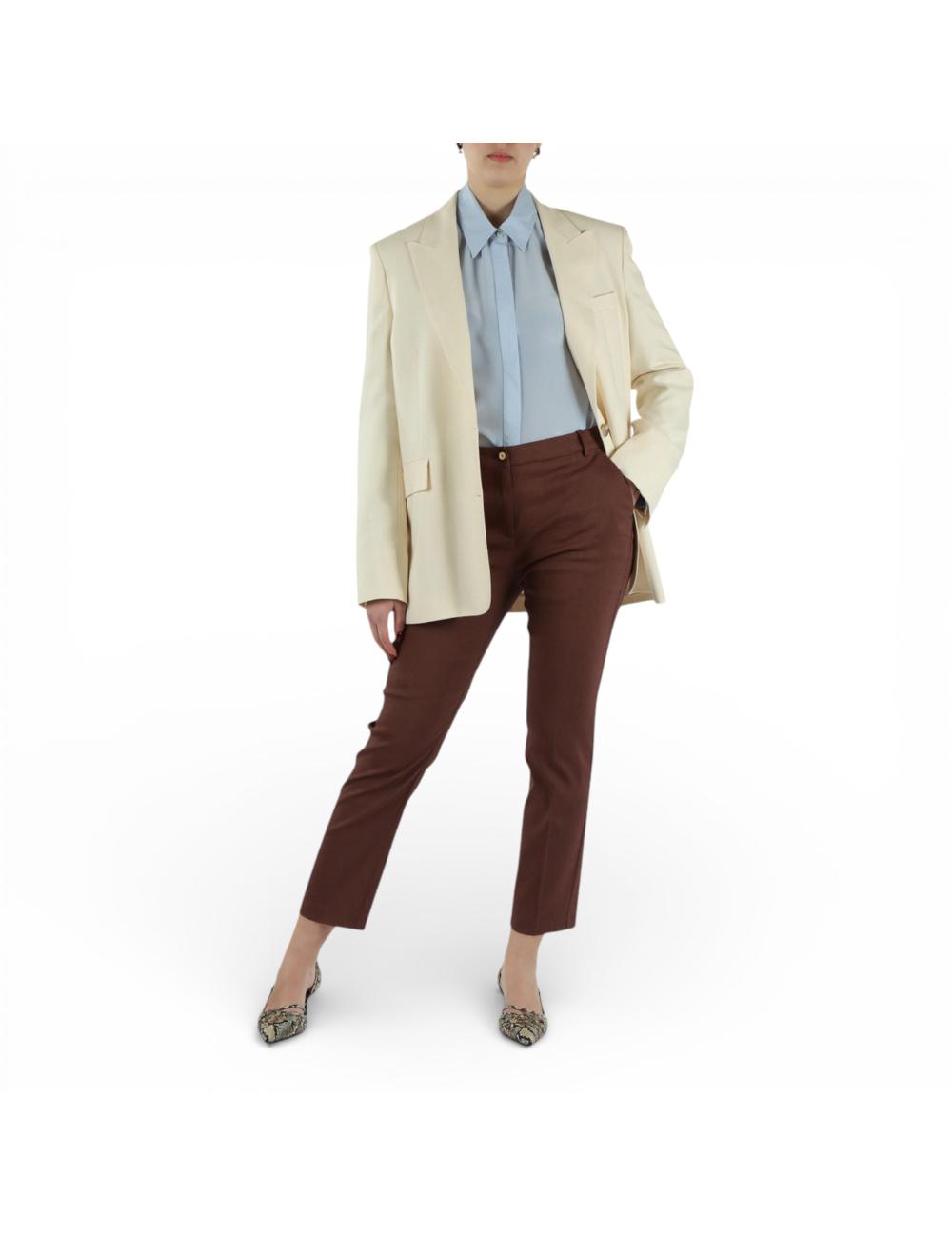 Pinko brown linen trousers