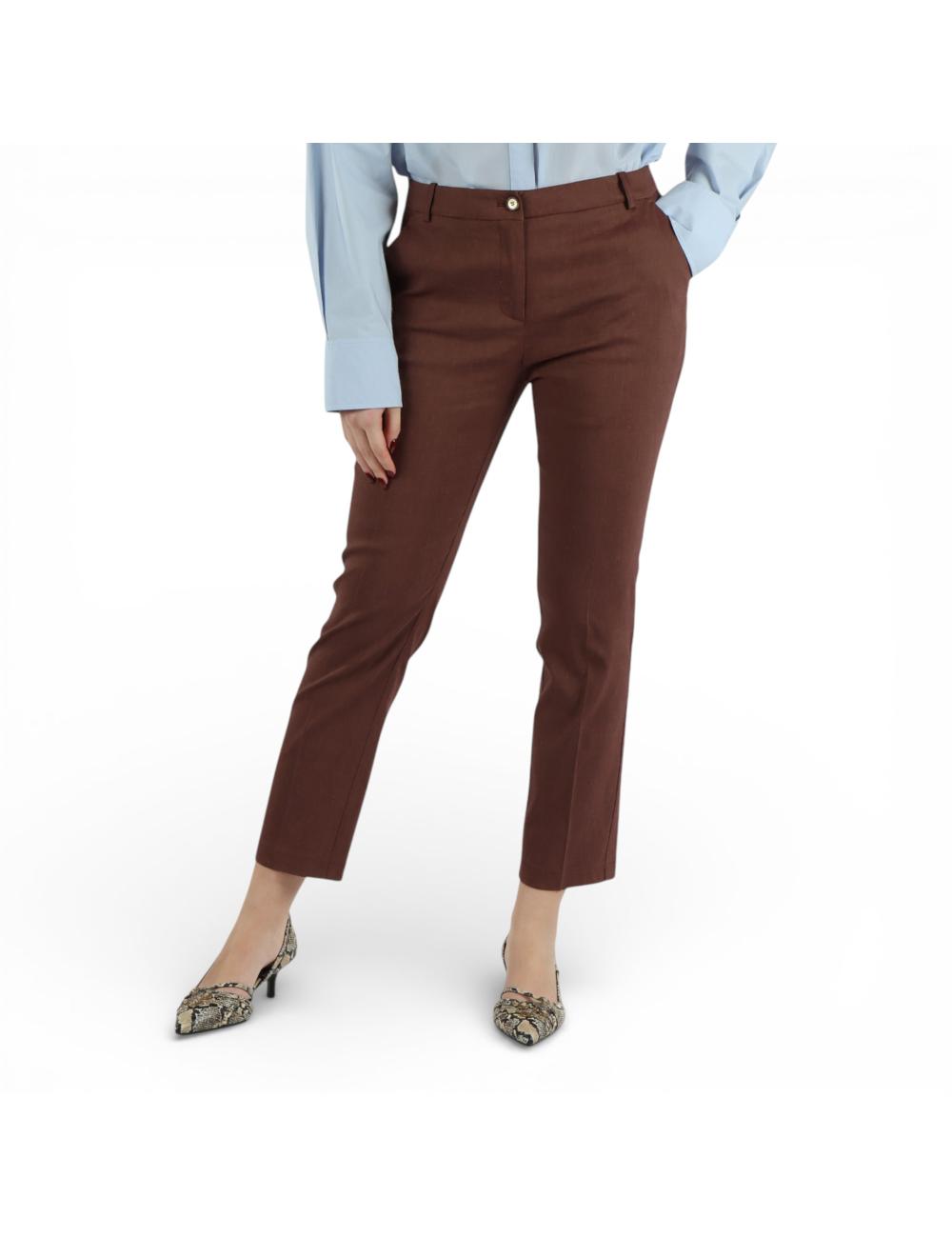 Pinko brown linen trousers