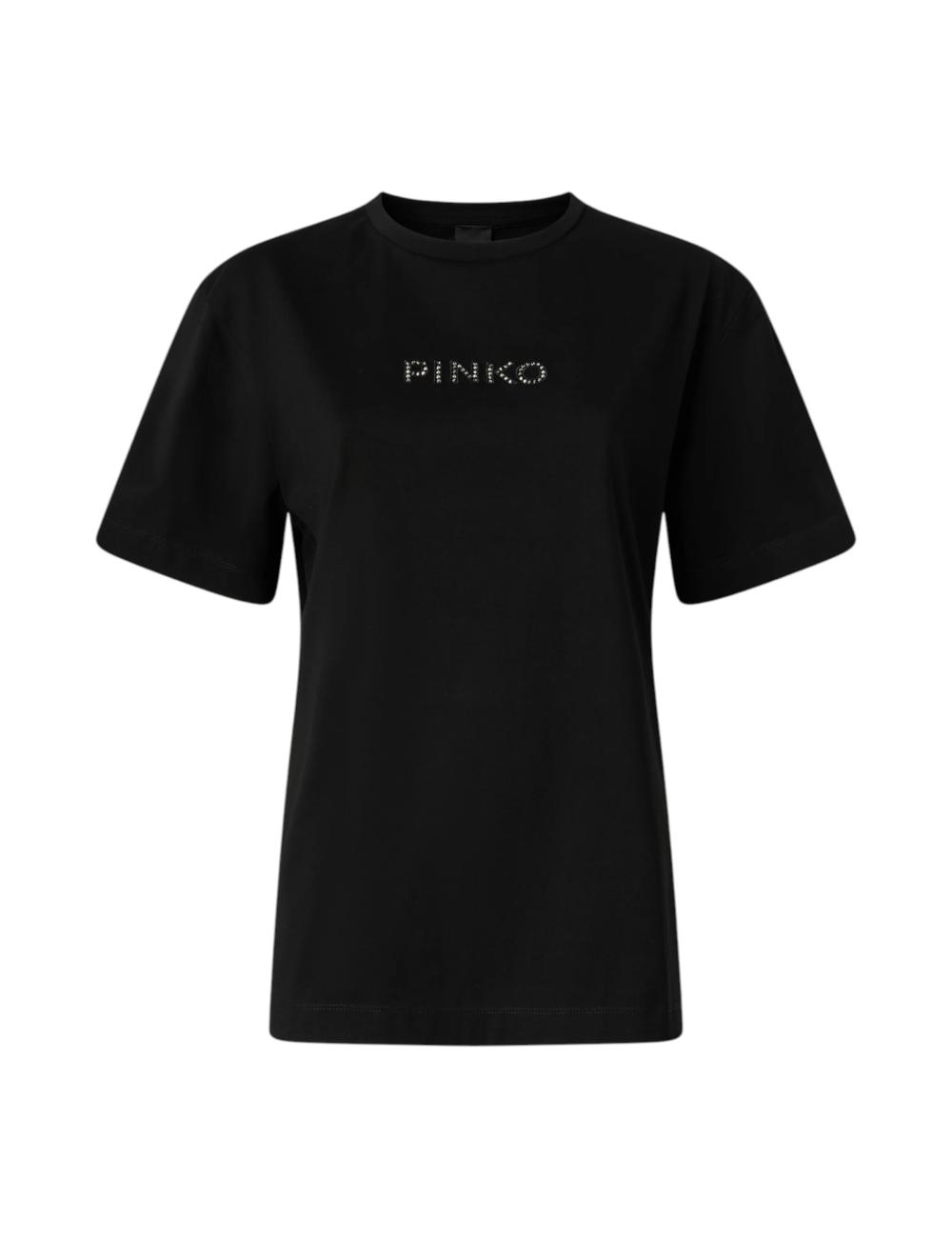 Pinko t-shirt nera more strass