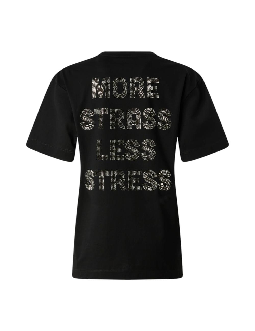 Pinko t-shirt nera more strass