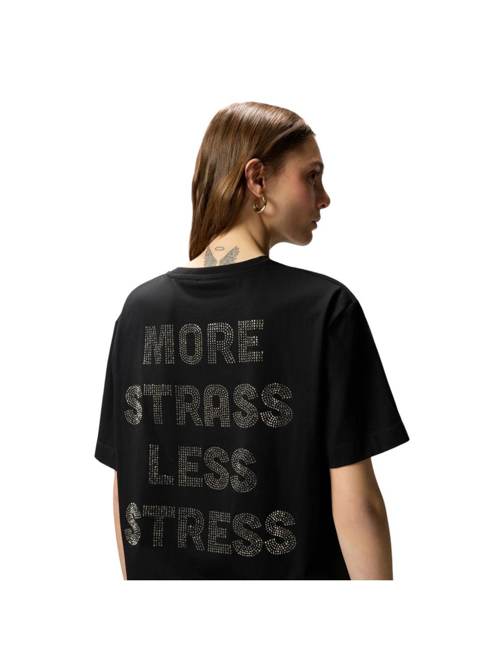 Pinko t-shirt nera more strass