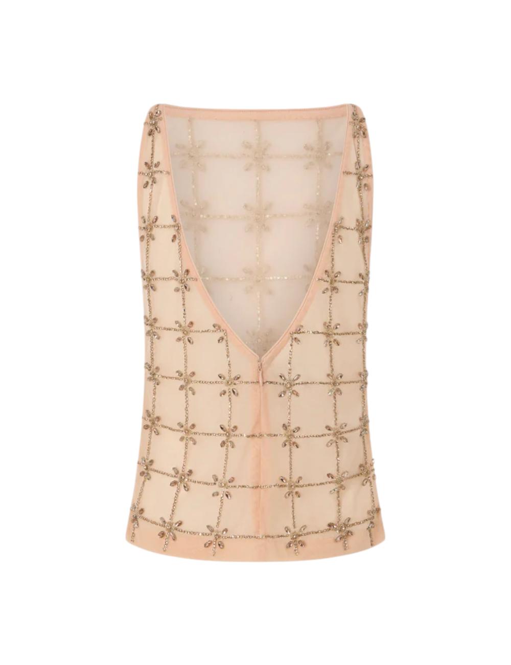 Pinko top with pink crystals