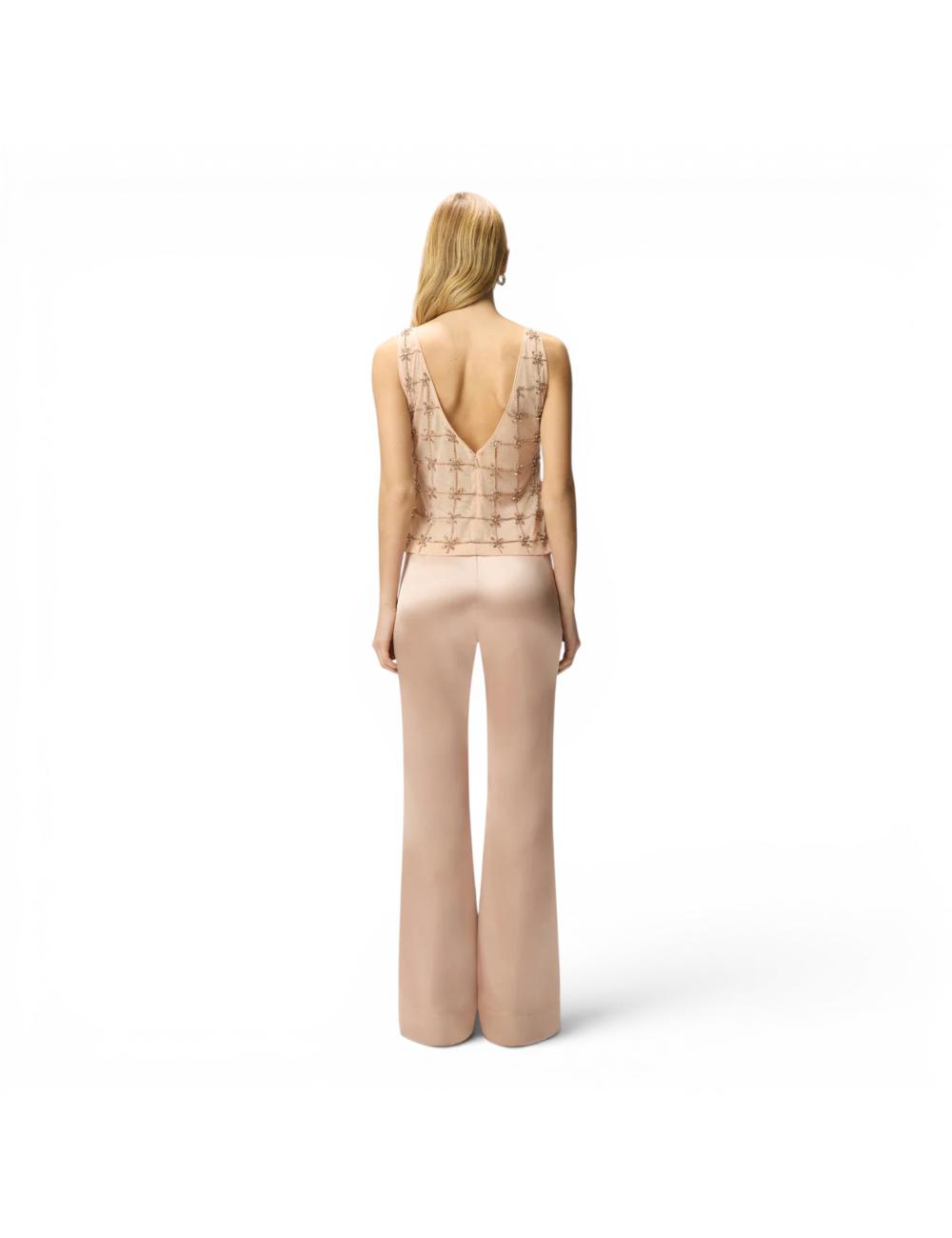 Pinko top with pink crystals