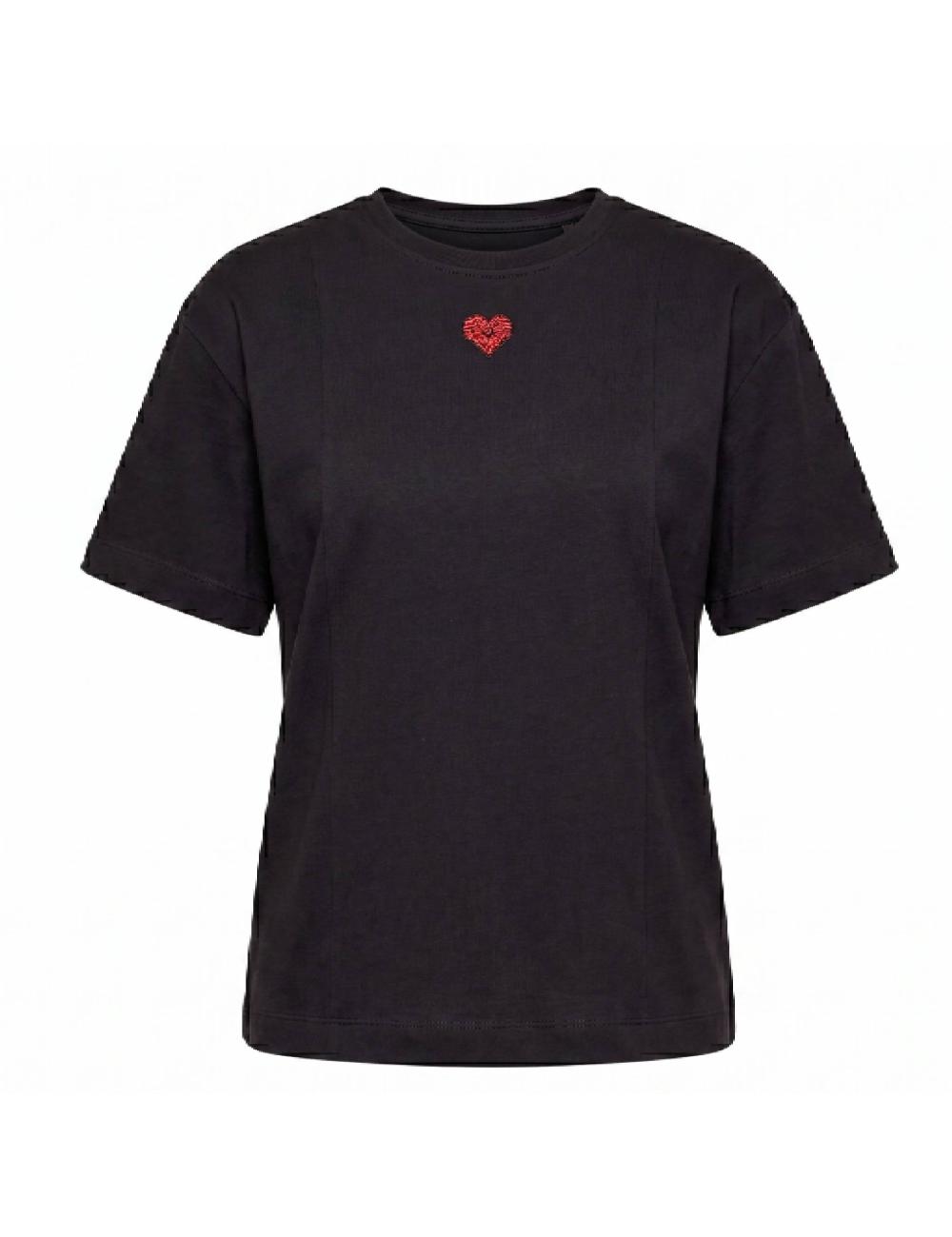 Pinko t-shirt nera con cuore